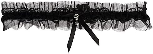 Wemilli Wedding Garter with Key - Sexy Thigh Garters for Bride, Girls, Women (XL-2XL, Black)