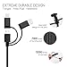 Multi USB Charging Cable USB C/Micro USB/i-Products, 3-in-1 Nylon Braided Multiple Charger Cable with Adapter Connector(Data Sync Charging) for Phone Pad Samsung LG Huawei/Android Devices(4ft)