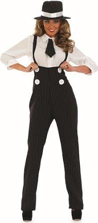 Fancy Me Deguisement Gangster Annees 20 Pour Femmes Noir 44 46 Amazon Fr Vetements Et Accessoires