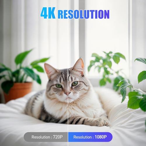 Sosoport Proyector Inteligente Soporta 4K y 1080P Nativo, Altavoces Estéreo 5W×2, Enfoque Automático, Ultra Delgado 70 mm, Gimbal 360°, Luz Ambiental RGB, WiFi 6, Bluetooth, Cine en Casa Portátil