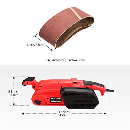 SPTA Belt Sander 900W, 3×21Inch Bench Sander with Variable Speed 240