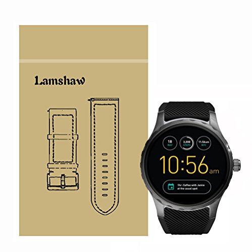 Fossil Q Marshal Band, Lamshaw Classic Silicone Replacement Band for Fossil Q Marshal (Black)