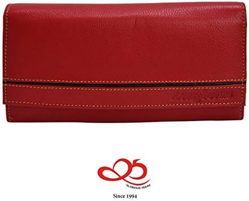 LONGHORNS Genuine Leather Ladies Wallet (RED)