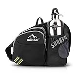 Outdoor Waist Bag, Sunhiker Sports Water Resistant Waist Pack with Water Bottle (Not Included) Holder, Running Belt Bag Pouch Fanny Pack for Hiking Running Cycling Camping Climbing Travel
