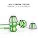 UiiSii US60 Bamboo Earphones In-ear Earbuds Headphones with Microphone Corded Headset (Green)