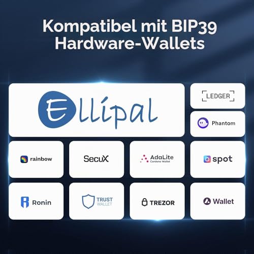 ELLIPAL Crypto Seed Phrase Storage, 316 Stainless Steel with Lock, 24 Words Backup, Compatible with BIP39 Hardware Wallets