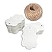 100 PCS White Paper Blank Tags with String Vintage Wedding Hang Tags,Blank Tags with 100 Feet Natural Jute Twine