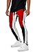 Hakjay Mens Stripe Track Pants Skinny Fit Stretch Elastic Training Pants