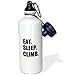3dRose Eat Sleep Passionate Rock Climber Text-Climbing Hobby Sports Water Bottle, 21 oz, Multicolored