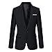 DAVID.ANN Men's Slim Fit One Button Casual Blazer Jacket,Black,Small