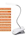 KUDIAN Touch Sensitive Clip-on Reading Desk Lamp/2-in-1 Table Stand on&Bedside Clip/Warm Light LED USB Rechargeable[700mA] Stepless Dimmable Include Adaptor