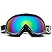 Odoland Ski Goggles for Adult Man & Woman– UV400 Protection and Anti-Fog – Double Grey Spherical Lens for Sunny and Cloudy Days (Black)