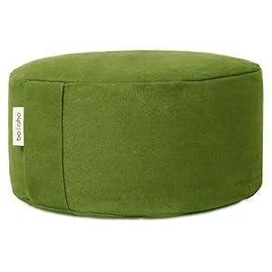 Basaho WHEEL Zafu Meditation Cushion | Organic Cotton (GOTS Certified) | Buckwheat Hulls | Removable Washable Cover