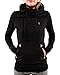 StyleDome Women's Cotton High Collar Hoodies Long Sleeve Sweatshirt Pullover Coat Black US 10