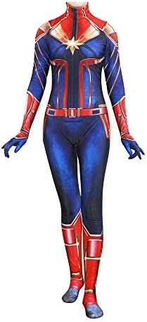 Captain Marvel Superhero Suit Halloween Cosplay Costume Carol Danvers Spandex Bodysuit Zentai …