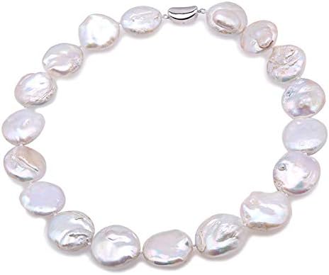JYX Pearl Sterling Silver Necklace Baroque Freshwater Cultured Pearl Necklace 19"