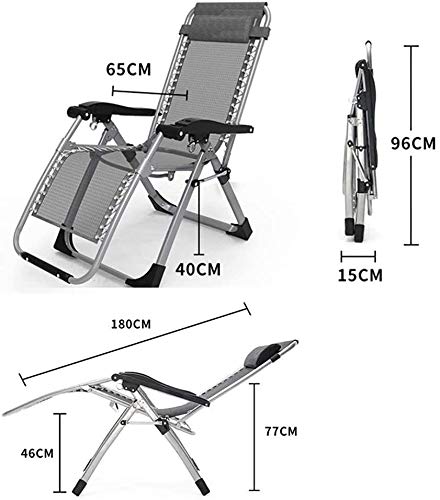 Liegestuhl Sonnenliege Gartenliege Lounge Sessel Klappbare Schwerlast-Schwerelosigkeitsstühle Sun Lounger Recliner für… – Bild 4