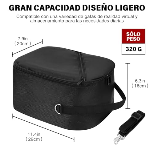 OIUBJDA Transporte compatible Meta Quest/Quest 3/Quest 2/Quest Pro VR,Bolsa para Gafas VR,Meta Quest Caja protectora,Estuche de Viaje protege y la lente
