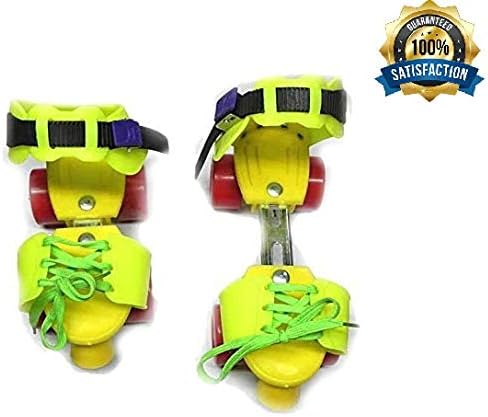 Tavakkal® Roller Skates for Kids Age Group 5-10 Years Adjustable Inline Skating Shoes (Lime Green and Yellow)