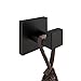 Nolimas Matte Black Towel Coat Hook Stainless Steel Bathroom Clothes Cabinet Closet Sponges Hook Wall Mounted Square Kitchen Heavy Duty Door Hanger 1 Pack
