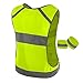 247 Viz Running Reflective Vest with Inside Pocket and 2 Bands, High Visibility Reflective Running Gear Safety Vest Straps for Men Women Kids for Night Running Walking Cycling Yellow