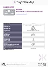 Knightsbridge Metal Clad 13A 2 Gang Double Pole Switched Socket with Neon view 5