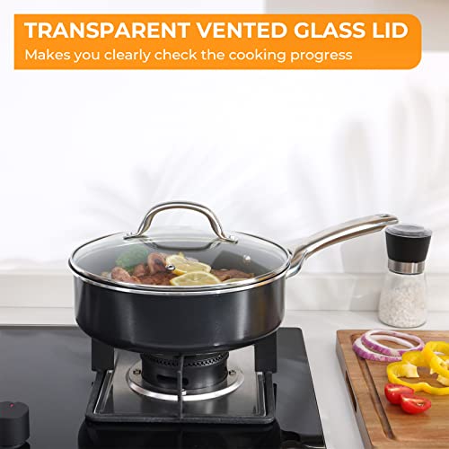 Nonstick Cookware Set 10 Piece, Induction Pots and Pans Set Non Stick