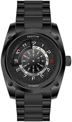 HERITORAutomatic Daniels Semi-Skeleton Bracelet Watch - Black