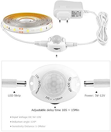 12v tira de luz led con sensor de movimiento cinta led 1m 2m 3m 4m 5m smd2835 luz de cama con fuente de alimentacion 1 meters white