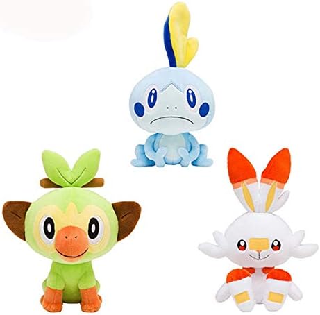 dingtian Plush toy Set Of 3 Pieces Sobble Scorbunny Grookey Plush Cute Japan Anime Game Toys Elf Doll A Birthday Present For A Child