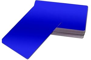 100 Pack Aluminum Metal Business Cards Blanks Aluminum Sheets Dark Blue Blank Laser Engraving Metal Tags Materials for CNC En
