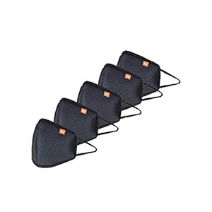 Wildcraft Polypropylene Reuseable Mask (Black, Without Valve, Pack of 5) for Women