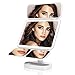 EASEHOLD Makeup Vanity Mirror, Ultra-Thin Portable Trifold Mirror with 38 LED Lights, 2x/5x/10x Magnifying, 180°Free Rotation, Touch Screen Switch, Dual Power Supply, for Table Desktop, New Version 3