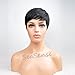 SeaSense Short Synthetic Hair Wigs Pixie Cut Wig for Black Women 1B Color
