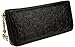 Heshe Women's Genuine Leather Purse Organizer Wallet Zippered Clutch Card Holder