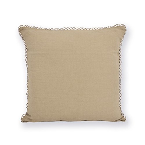 Hierba Barcelona desilinen Dekoratives Kissen mit Stickerei, leinen, beige, 45 X 45 X 13 cm