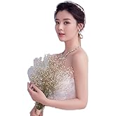 Kercisbeauty Wedding Lace 4 Layer White and Champagne Veil Drop Soft Tulle
