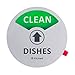 Kichwit Clean Dirty Dishwasher Magnet with The 3rd Option “Empty”, Non-Scratch Strong Magnet Backing & Residue Free Adhesive, 3.5” Diameter, Silver