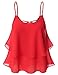 Doublju Womens Sleeveless Strap Loose Fit Tank Top Style Blouse
