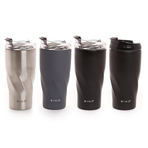 BINO Double Wall Vacuum Insulated 20 oz Stainless Steel Twister Mug, Matte Black