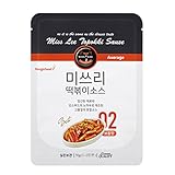 MISSLEE Food TTEOKBOKKI Sauce Korean Foods toppogi Ddeokbokki Stir-Fried Rice Cake Sauce Level 2 Mild, Pack of 5