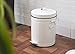 BINO Round Step Trash Can | Home or Office Bathroom Trash Cans with Lids | Kitchen Garbage Can with Non-Slip Stepper | Stainless Steel Small Trash Can with Lid | Matte White (1.3 Gallon/5 Liter)