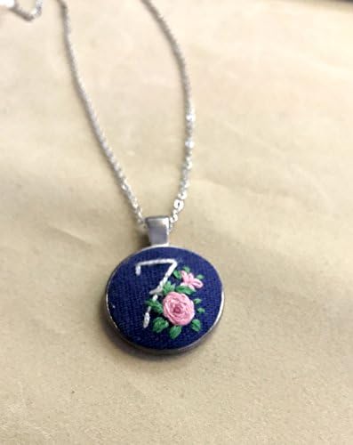 Lucky 7 necklace Personalized jewelry Lucky number pendant Embroidery Jewelry