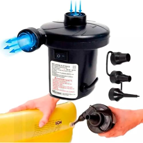Bomba De Ar Elétrica Encher Colchão Boia Piscina Bomba Pneumática Inflador Com Bicos Bivolt