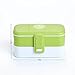 ProAid with Premium Silverware bento Box, 2 Layers Food Container, Green