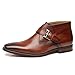 La Milano Mens Winter Ankle Dress Boots Slip on Monk Strap Buckle Comfortable Chukka Plain Toe Leather Oxford Boots for Men