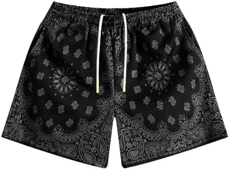 パンツ WIND AND SEA PAISLEY SHORT BLACK MECH-ENG Mens Paisley Shorts Graphic Bandana Shorts Retro Running