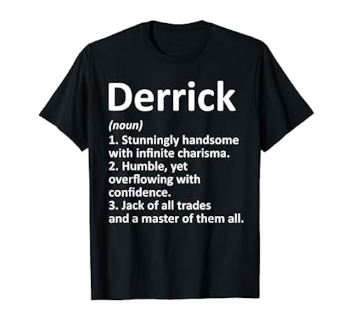 DERRICK Definition Personalized Name Funny Birthday Gift T-Shirt