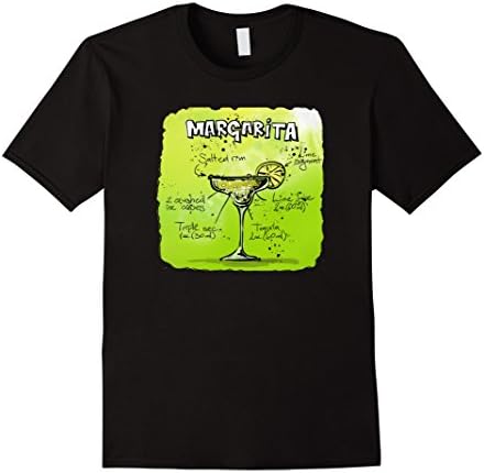 Mens Margarita Recipe TShirt Small Black
