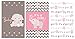 54 Stickers Miniatures Candy Bar Girl Baby Shower Favors Pink & Gray Elephant Labels
